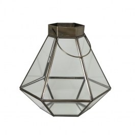 Lampion MOON szklany z uchwytem śr.26xH27 cm 